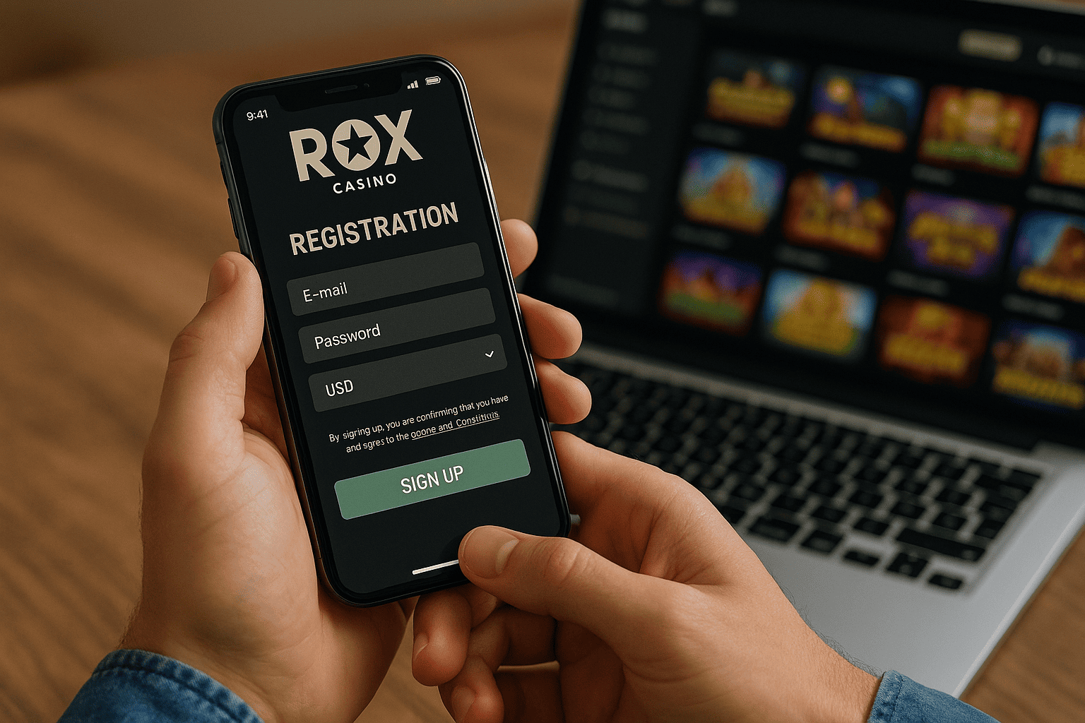 Реєстрація в Rox Casino