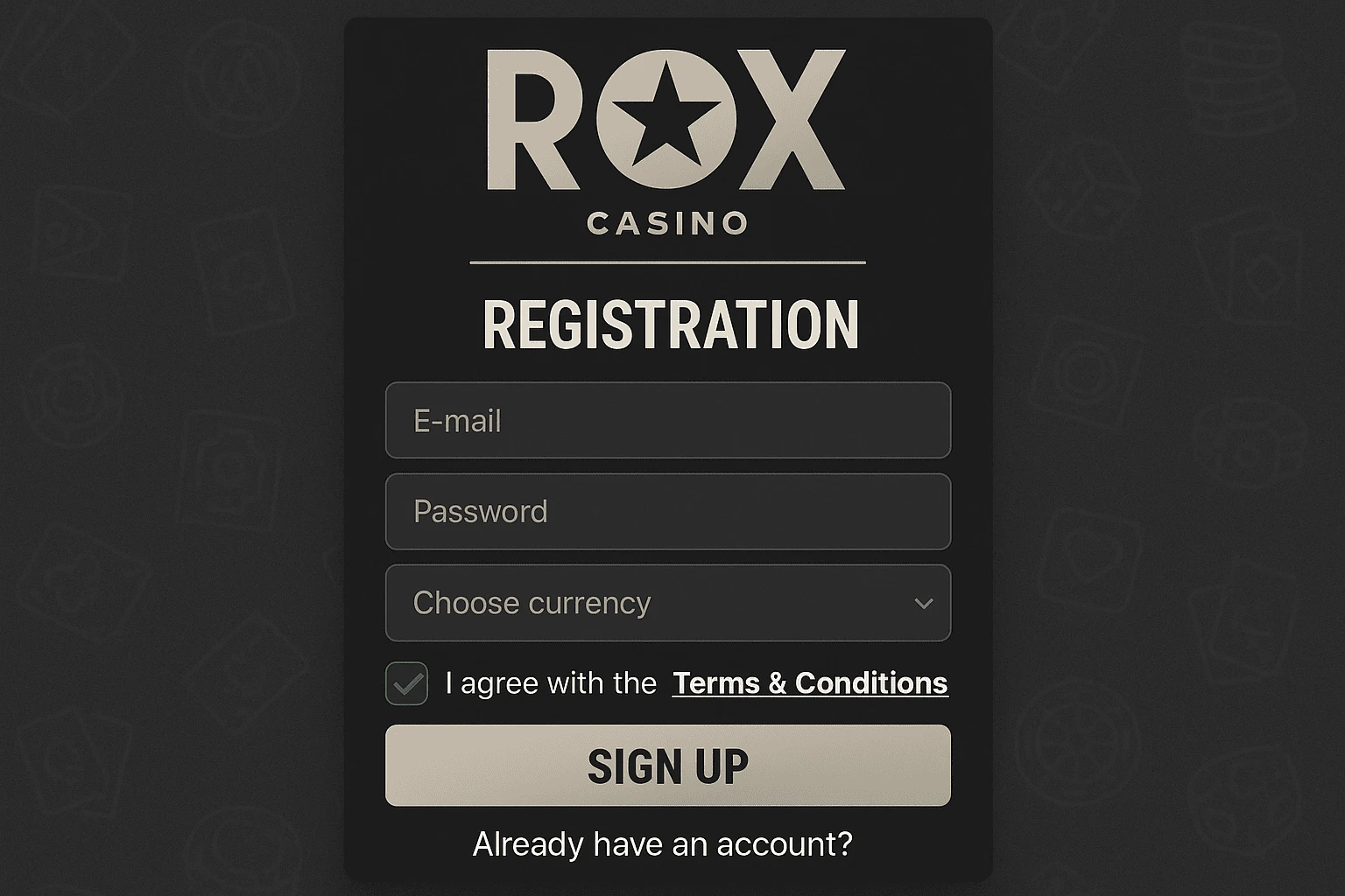 реєстрація Rox Casino